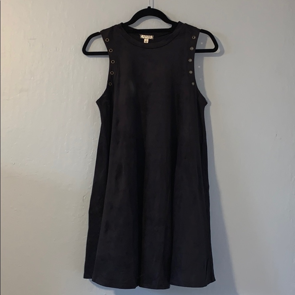 Faux suede rocker dress